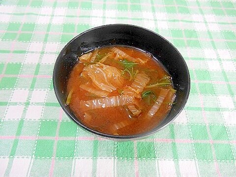 白菜と水菜のお味噌汁